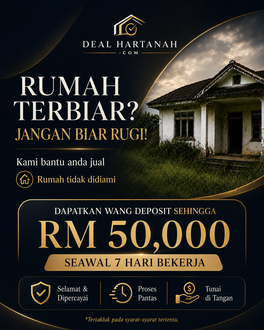 Rumah terbiar dan sukar dijual